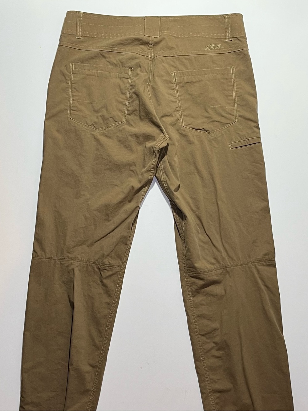Men’s Kuhl Slax Lightweight Outdoor Hiking Dark Khaki Pants, 34x30 - Picture 2 of 6